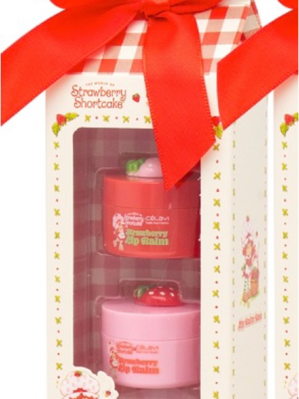 Celavi x Strawberry Shortcake-Red & Pink Strawberry Lip Balm Duo